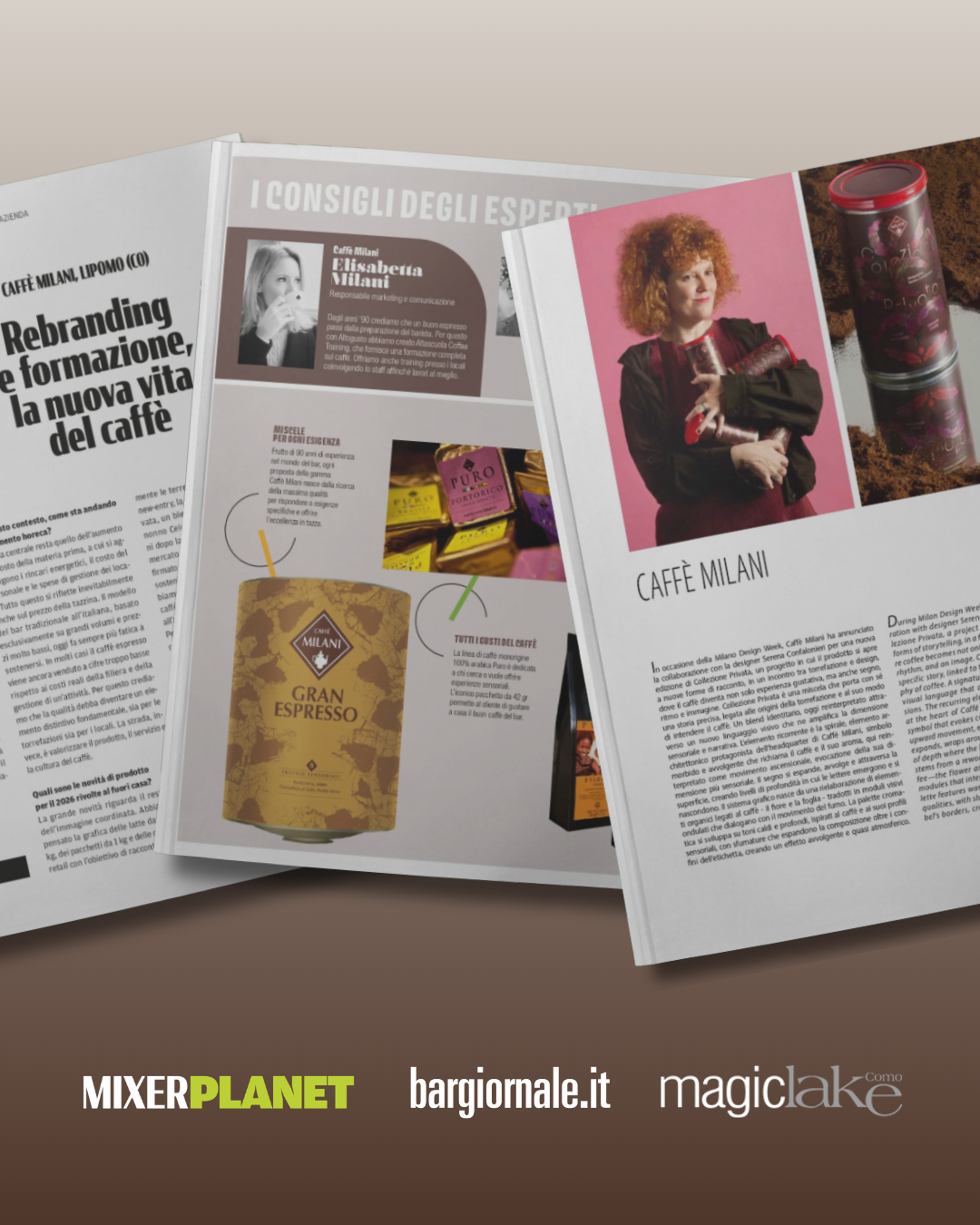 Tre riviste, tre prospettive su Caffé Milani, tra qualità, design e cultura del caffè